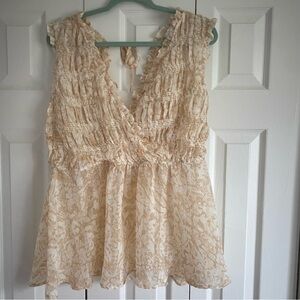 Torrid Women 2(2XL) Fairycore Soft Romantic Ruched Peplum Top Boho Whimsical